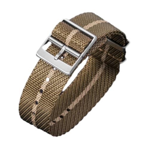 CLywdp 20 mm Nylon-Uhrenarmband, silberne Edelstahlschnalle, Ersatzarmband,20 mm von CLywdp