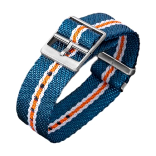 CLywdp 20 mm Nylon-Uhrenarmband, silberne Edelstahlschnalle, Ersatzarmband,20 mm von CLywdp