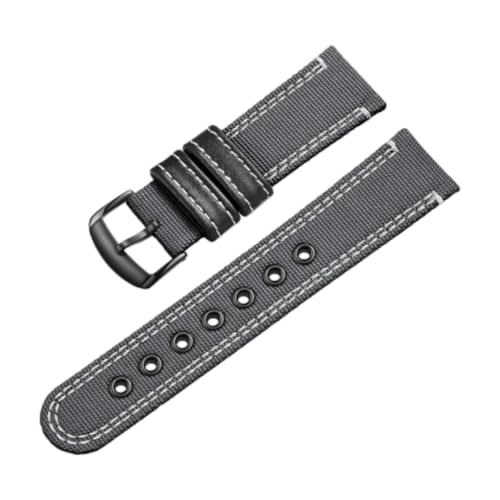 CLywdp 22 mm Sport-Nylonarmband, Edelstahlschnalle, Uhrenersatzarmband,Grau,22 mm von CLywdp