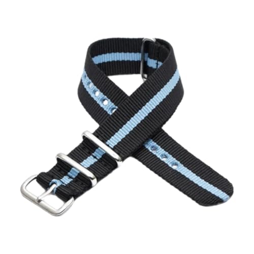 CLywdp Nylon Premium Gestreiftes Uhrenarmband, Schnellverschlussarmband, Unisex-Ersatzarmband, Alltags- und Freizeitkleidung,20 mm von CLywdp