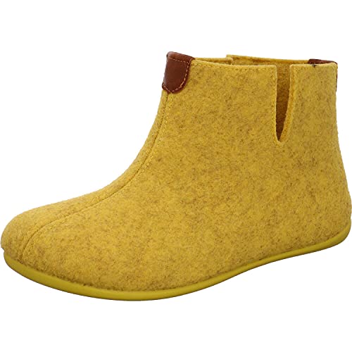 cm Confort Damen Hausschuh Hüttenschuh in Gelb aus Filz mit Wechselfußbett für lose Einlagen. gelb Gr. 37 von CM Confort