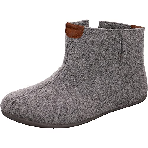 cm Confort Damen Hausschuh Hüttenschuh in Grau aus Filz mit Wechselfußbett für lose Einlagen. grau Gr. 39 von CM Confort