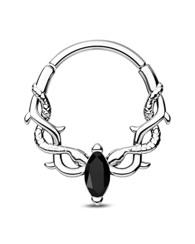 CM Crareesi Mania 16G Septum Piercing Schlange Daith Piercing Schmuck Silber Helix Ohr Ring Schwarz CZ 316l Edelstahl Daith Septum Clicker Schmuck für Frauen 10 mm CM Crareesi Mania 16G Septum Piercing Schlange Daith Piercing Schmuck Silber Helix Ohr Ring Schwarz CZ 316l Edelstahl Daith Septum Clicker Schmuck für Frauen 10 mm von CM Crareesi Mania
