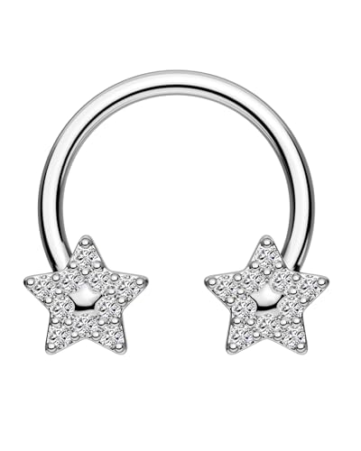 CM Crareesi Mania Septum Piercing Schmuck Hufeisen Kreis Hoop Silber Helix Daith Piercing Ring 316L Edelstahl 16G Septum Ring 10mm Knorpel Ohrringe für Frauen von CM Crareesi Mania