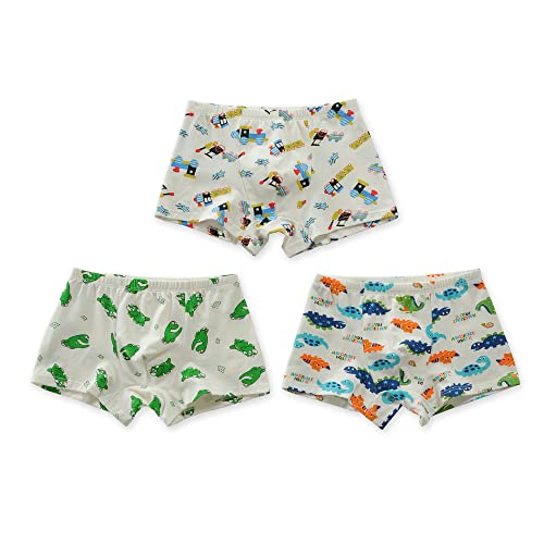 CM-Kid Babys Mutande, Set Intimo, Boxer per Ragazzi Boxershorts, Combinazione dinosauro/treno, 7-8 anni von CM-Kid