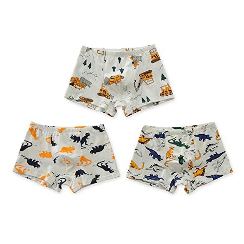 CM-Kid Babys Mutande, Set Intimo, Boxer per Ragazzi Boxershorts, Combinazione dinosauro/veicolo di ingegneria, 5-6 anni von CM-Kid