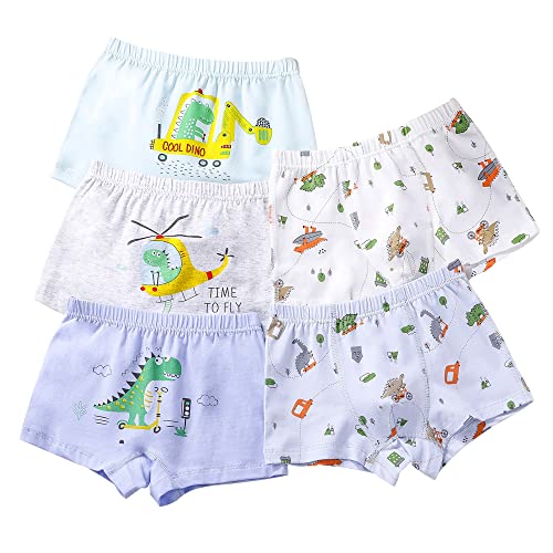 CM-Kid Babys Mutande, Set Intimo, Boxer per Ragazzi Boxershorts, Dinosauro Bianco, 8-9 anni von CM-Kid