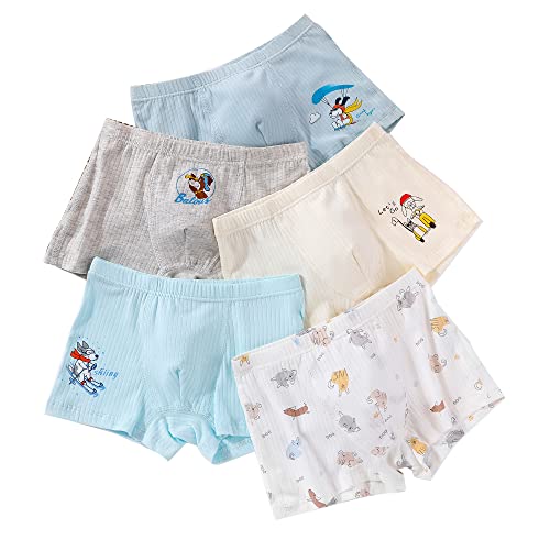 CM-Kid Boxershorts Baby Jungen Unterhosen Kinder Unterwäsche 5er Pack Baumwolle 12-14 Jahre Hund Bunt Gr.152-158 von CM-Kid