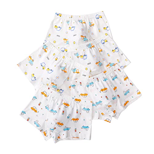 CM-Kid Boxershorts Jungen Unterhosen Kinder Unterwäsche 5er Pack Baumwolle 4-5 Jahre Auto Gr.110-116 von CM-Kid