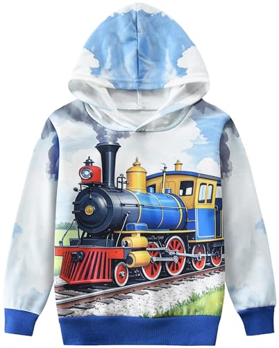 CM-Kid Hoodie Jungen Kapuzenpullover Langarm 3D Shirts Kinder Bunt Pullover Tops 5 6 Jahre Zug Gr.116 von CM-Kid