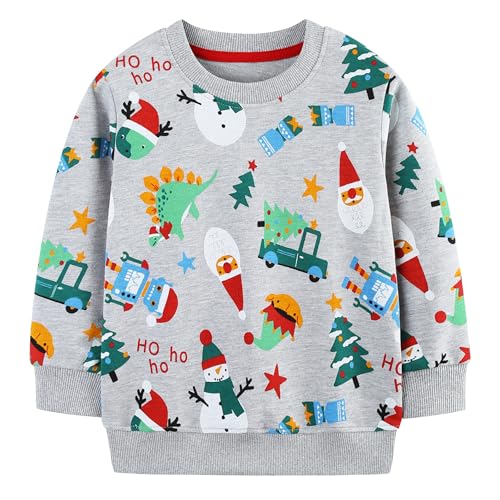 CM-Kid Jungen Sweatshirts Kinder Langarm Pullover Weihnachtsmann Winter Herbst Crewneck Oberteile Tops Alter 4 Jahre Gr.104 von CM-Kid