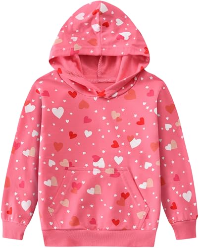 CM-Kid Kapuzenpullover Mädchen Langarm Hoodie Baby Kinder Sweatshirts Baumwolle Warm Tops 1 2 Jahre Bunt Herzform Rot Gr.92 von CM-Kid