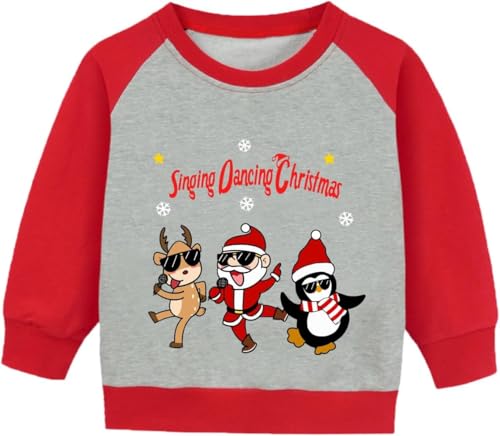 CM-Kid Kinder Weihnachten Sweatshirt Junge Pullover Pulli Grau Langarm Kleidung Herst Hirsch 6 7 Jahre Winter Kleidung Gr.122 von CM-Kid