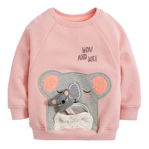 CM-Kid Sweatshirt Mädchen Langarm Shirt Kinder Pullover Baumwolle Warm 5 6 Jahre Koala Rosa Gr.116 von CM-Kid