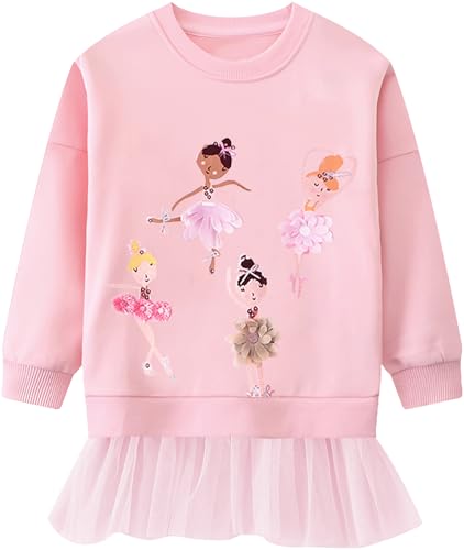 CM-Kid Sweatshirts Mädchen Langarm Pullover Baby Kinder Baumwolle Shirts Warm Sticken Tops 2 3 Jahre Prinzessin Rosa Gr.98 von CM-Kid