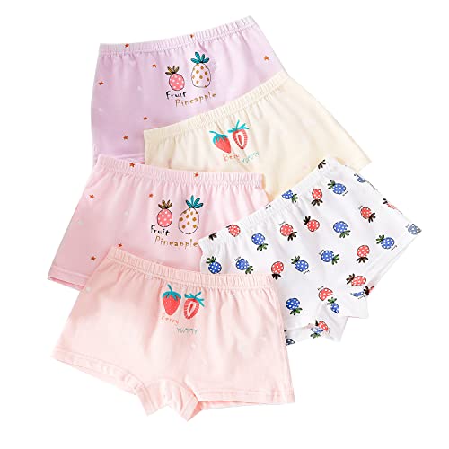 CM-Kid Unterhosen Mädchen Boxershorts Kinder Unterwäsche Baumwolle 5er Pack Bunt 12 13 Jahre Erdbeere Gr.152-158 von CM-Kid