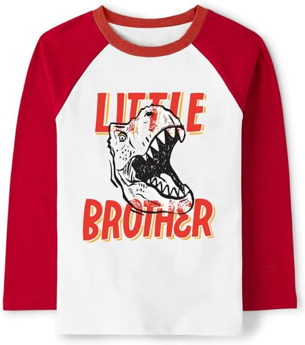 Langarmshirt Jungen Pullover Shirt Kinder Langarm Dinosaurier Tees Tops 5 6 Jahre Little Brother Rot Gr.116 von CM-Kid