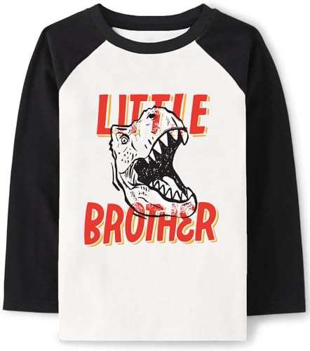 Langarmshirt Jungen Pullover Shirt Kinder Langarm Dinosaurier Tees Tops 5 6 Jahre Little Brother Schwarz Gr.116 von CM-Kid