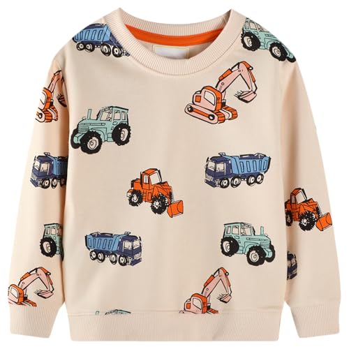 CM-Kid Sweatshirt Jungen Langarm Pullover Kinder Shirts Baumwolle Warm Winter Tops 5 6 Jahre Bagger Gr.116 von CM-Kid