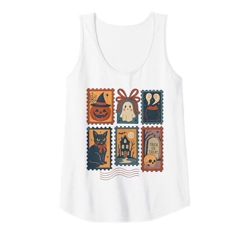 Damen Halloween 2025 Briefmarken Vintage Kokette Schleife Tank Top Damen Halloween 2025 Briefmarken Vintage Kokette Schleife Tank Top von CMA POD