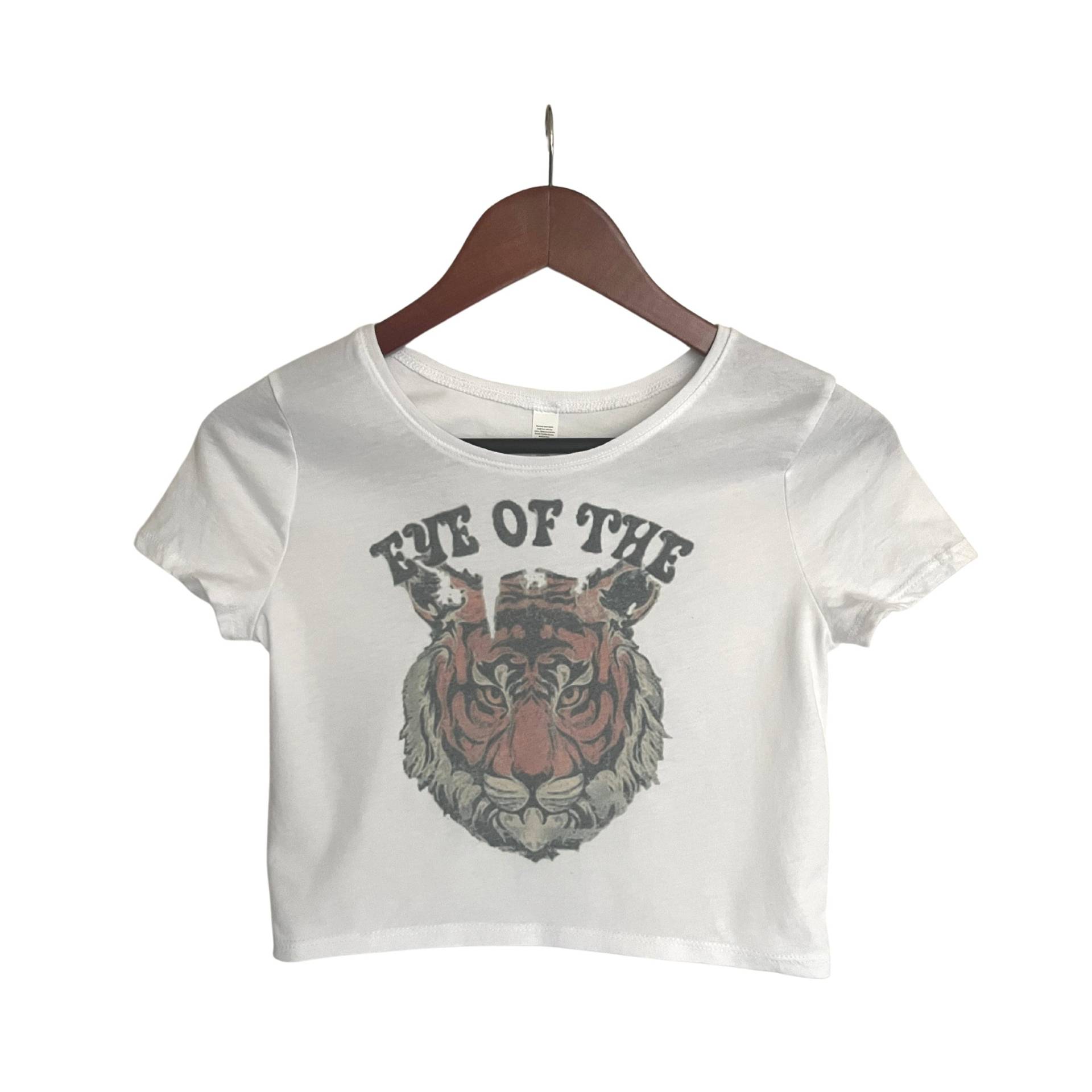 Eye Of The Tiger Crop Top, Rock Band Vintage Distressed Retro Boho Sommer Festliches Musik Top Frauen von CMDyed