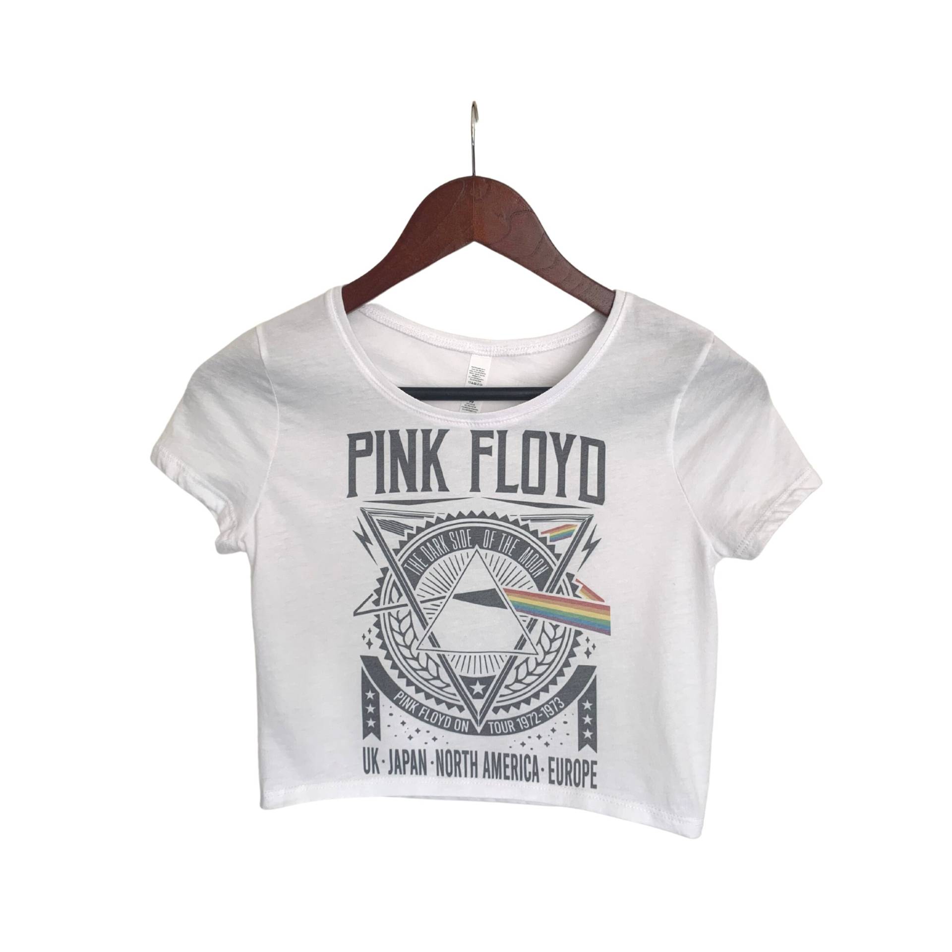 Pink Floyd Dark Side Of The Moon Vintage Retro Distressed Crop Top, Kurzarm Boho Hippie Kleidung, 90Er Jahre Mode, Top Für Frauen von CMDyed