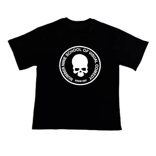 Number Nine 04S Skull Print Y2K T-Shirt Black M von CMHVX