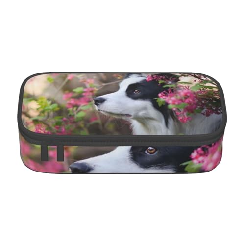 Border Collie Hund Haustier Süß Tiere, Federmäppchen, Federmäppchen, großes Fassungsvermögen, Federmäppchen, Kosmetiktasche von CMJSGG