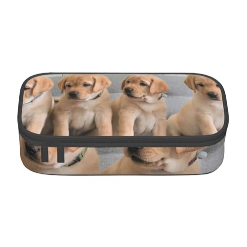 CMJSGG Golden Retriever Hunde Welpen Labrador Hunde, Federmäppchen, Federmäppchen, großes Fassungsvermögen, Federmäppchen, Kosmetiktasche von CMJSGG