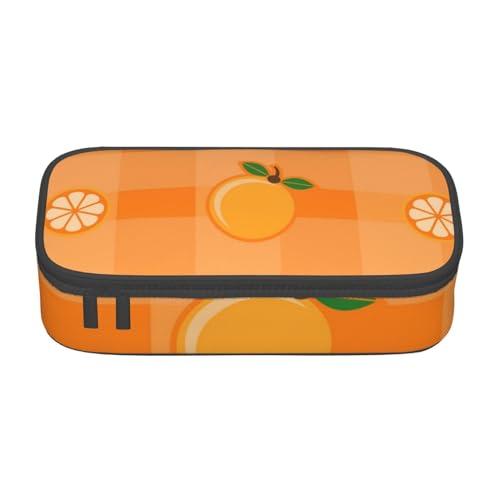 CMJSGG Orange und Orangenblätter, Federmäppchen, Federmäppchen, großes Fassungsvermögen, Federmäppchen, Kosmetiktasche von CMJSGG