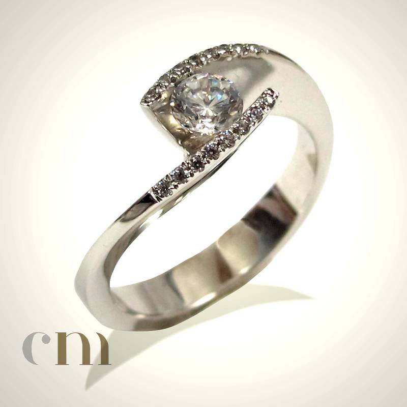 Simulierter Diamant, Verlobungsring, Solitär Ring, Cz Ring Silber, Weißer Stein Ring, Frauen Silber Cz Solitär von CMJewelleryCrafts