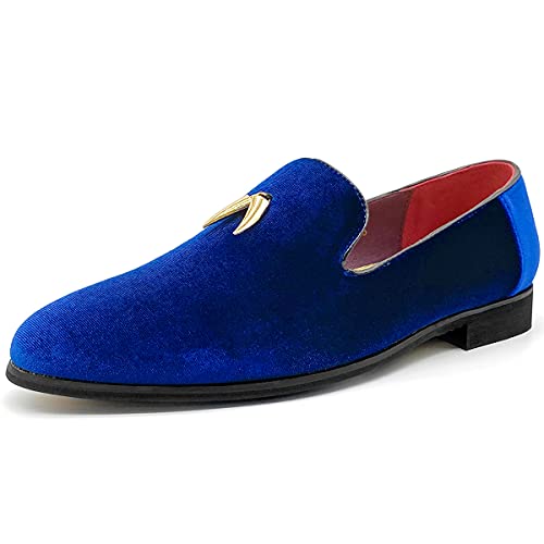 CMM Herren Luxus Penny Slip-On Loafer Party Tanzschuhe, Blau (blau), 39.5 EU von CMM