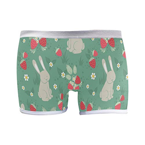 PUXUQU Damen Boxershorts Panties Netter Kaninchen Wilder Erdbeer Wald Unterwäsche Unterhosen Pants von CMMT