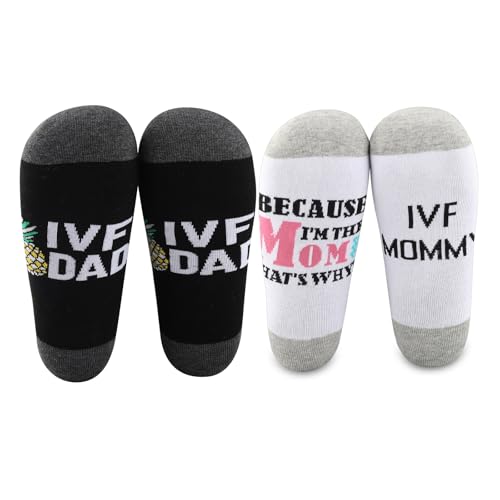 CMNIM Ivf Sock Transfer Day Couples Gift IVF Schwangerschaftsgeschenk IVF Transfersocken für IVF Mama und Papa Unfruchtbarkeit Krieger Socken, 25312 Ivf Socken, 12.5 von CMNIM
