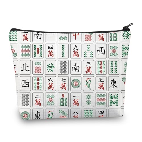CMNIM Mahjong Make-up-Tasche, Mahjong-Geschenke für Frauen, Mahjong-Liebhaber, Mahjong-Spieler, Mahjong-Kosmetiktasche, Reise-Organizer-Tasche, Mahjong Make-up-Tasche, Make-up-Tasche von CMNIM