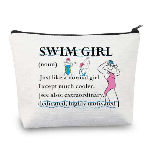 CMNIM Make-up-Tasche für Schwimmer, Mädchen, Schwimm-Liebhaber, Geschenk, Schwimm-Team-Geschenk, Schwimm-Mädchen-Definition, Kosmetiktasche, Reisetasche, Schwimmmädchen-Definition, Make-up-Tasche von CMNIM