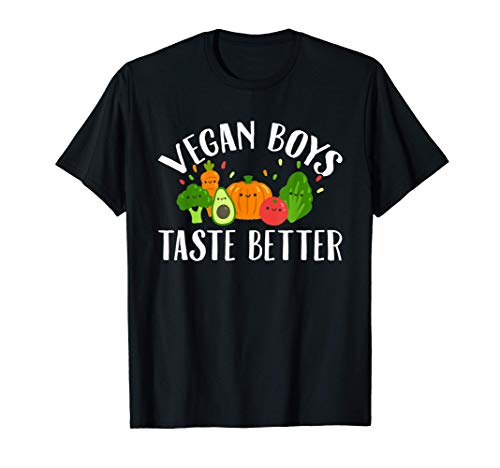 Vegan Boys Taste Better Gift Funny Vegan Saying Veganism T-Shirt von CMOOD