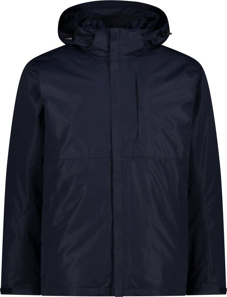 CMP 3-in-1-Funktionsjacke MAN JACKET ZIP HOOD DETACHABLE INN.JACKET BLACK BLUE von CMP