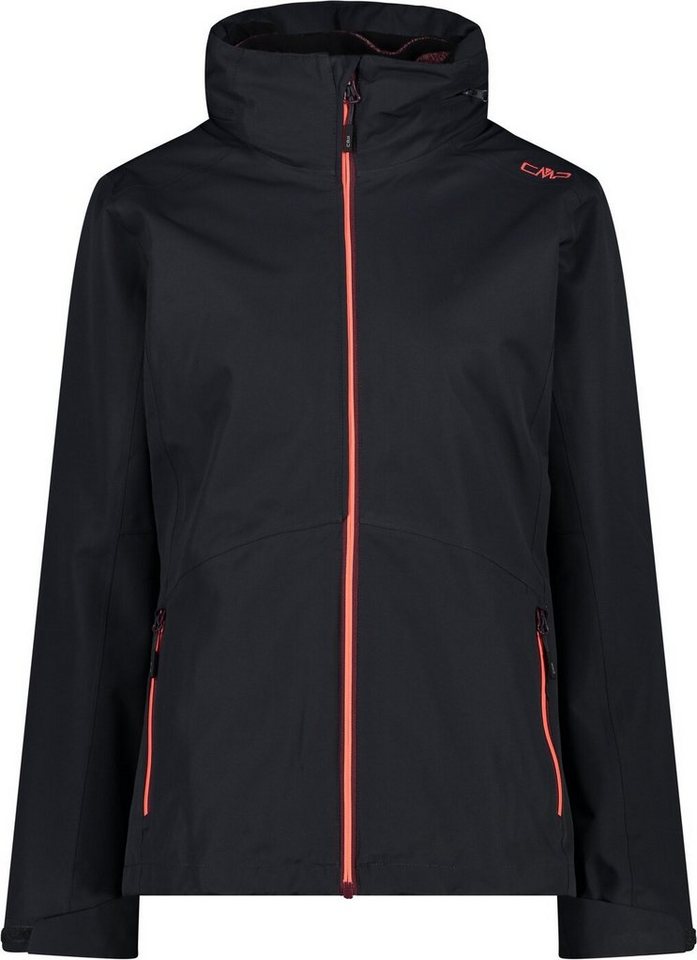 CMP Blouson WOMAN JACKET ZIP HOOD DETACHBLE INN ANTRACITE-BURGUNDY von CMP