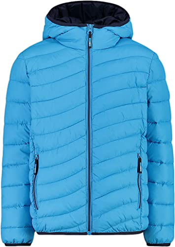 CMP Boys Jacket Fix Hood Ii Blau - Wasserabweisende leichte Jungen Isolationsjacke, Größe 140 - Farbe Danubio von CMP