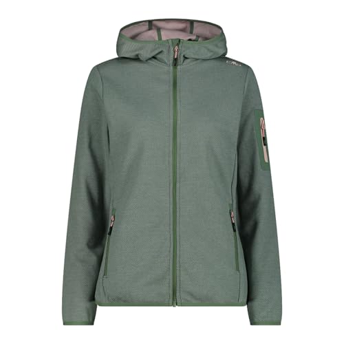CMP Damen 34H6376 Knit-Tech-Fleece mit Kapuze und Mesh, salvia-Jade, 40 von CMP