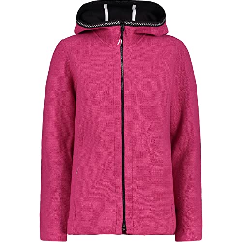 CMP Damen Bonded Wooltech Jacket Full Zipped Jacke, Sangri-schwarz, 44 von CMP