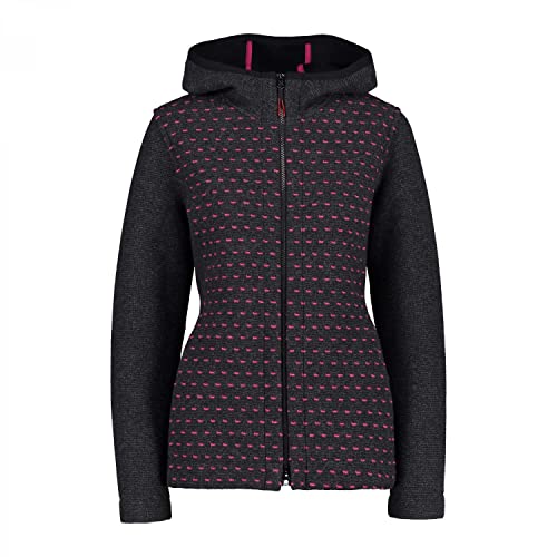 CMP Damen Bonded Wooltech Taschen Jacke, Mel-schwarz-Sangria Kohle, 50 von CMP