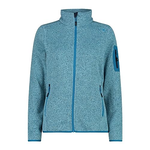 CMP Damen Damenjacke aus Knit-Tech-3h14746 Fleecejacke, Anis-Jade-B.Blue, D44 von CMP