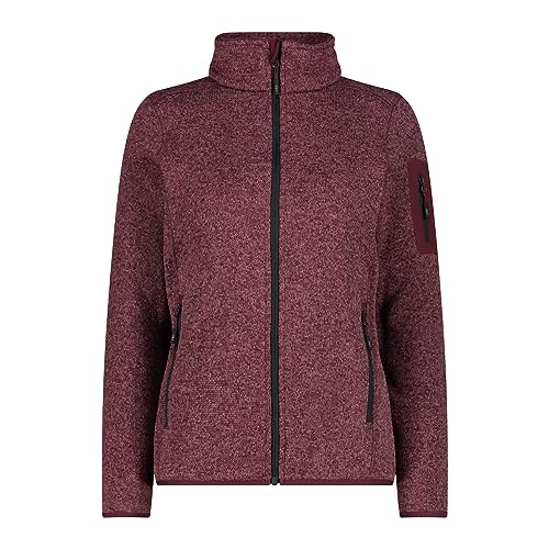 CMP Damen Damenjacke aus Knit-Tech-3h14746 Fleecejacke, Burgundy-anthrazit, D34 von CMP