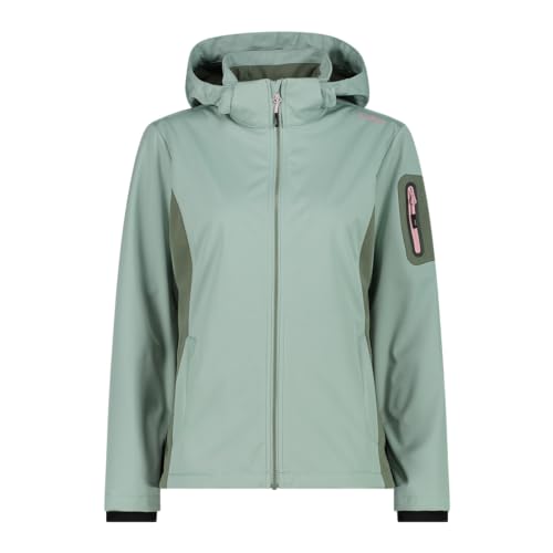 CMP Damen Damenjacke aus Light Abnehmbarer Kapuze Softshell, Jade, XXS von CMP