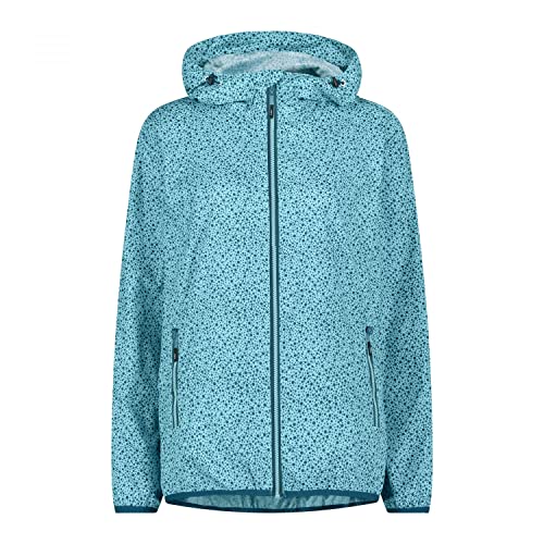 CMP Damen Fester Kapuze-31x7296 Regenjacke, Aqua-Deep Lake, 46 von CMP