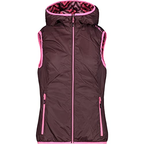 CMP Damen Hoodie Weste, plum-fard-pink fluo, 42 von CMP