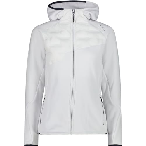 CMP Damen Hybrid Hoodie Jacke, bianco, 44 von CMP