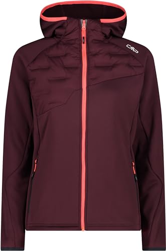 CMP Damen Hybrid Hoodie Jacke, burgundy, 36 von CMP